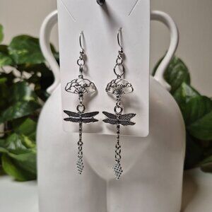 Dragonfly Plum Blossom Handmade Earrings